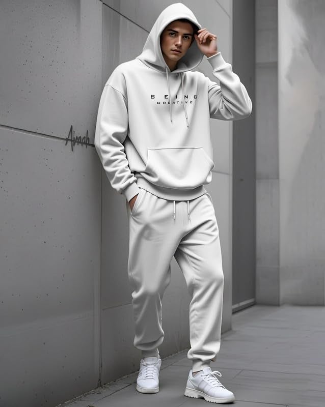 AUSK Oversized Hooded Sweatshirt for Man White - Image 5