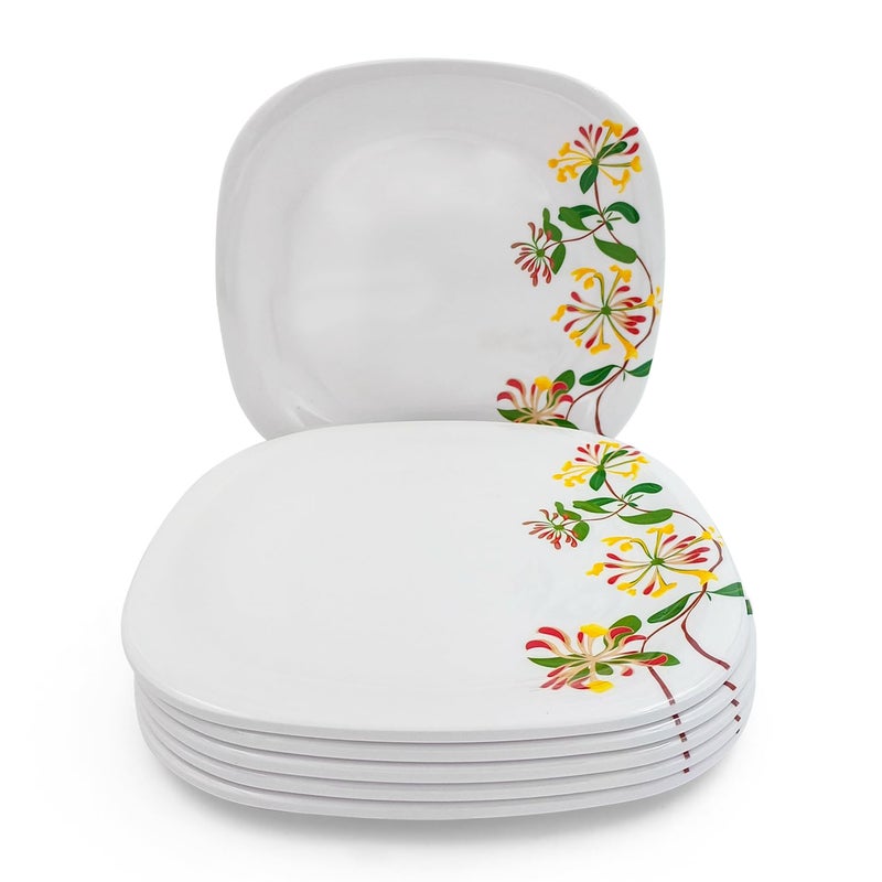 Superware | Pure Melamine | Small Plate Set - Botanic Flower 7.5” (6 nos.) | Stain Free, Glazed Finish - Image 1