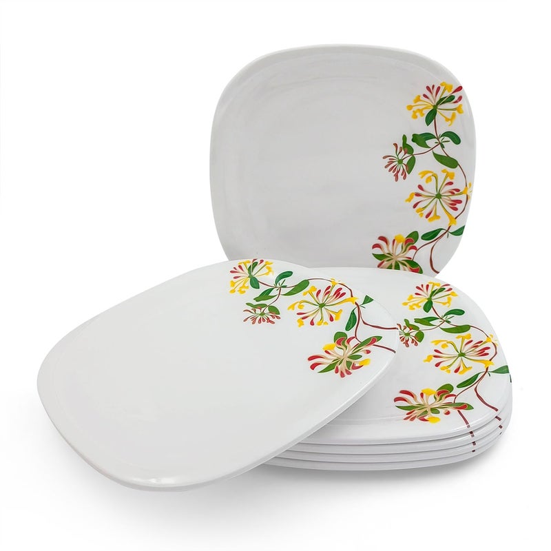 Superware | Pure Melamine | Small Plate Set - Botanic Flower 7.5” (6 nos.) | Stain Free, Glazed Finish - Image 5