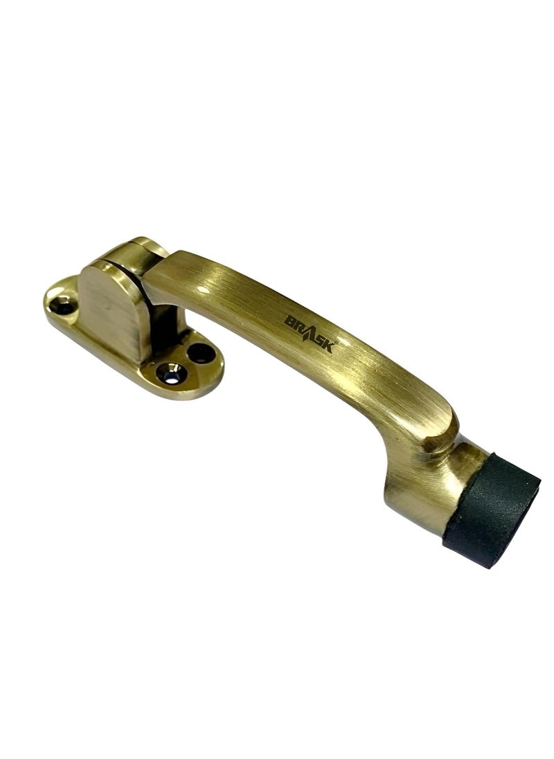 BRASK BRASK Brass HeavyDuty Door Stopper 5 Inch with Screws Model 608 Wooden Door Stoppers Durable Stylish Door Stoppers for Home Office and Hotels 6 Antique Brass  - Image 2