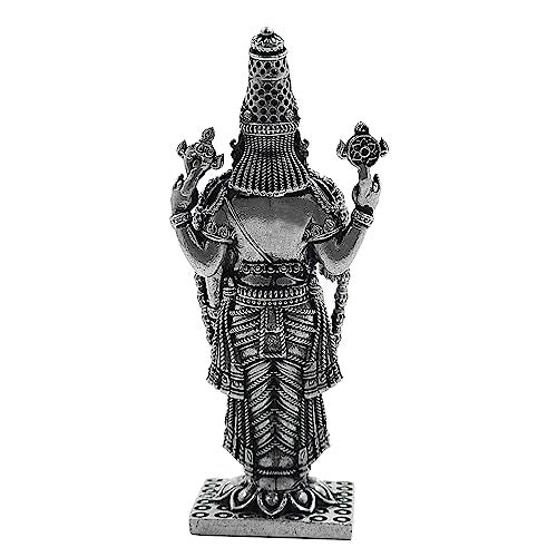 MAA SILVER Pure Silver Tirupati Balaji Semi-Solid Idol | Shri Venkateswara Swamy Murti with Antique Oxidized Finish Perfect for Pooja/Puja & Gifting Use (925 Purity)(50 Grams Silver) - Image 3