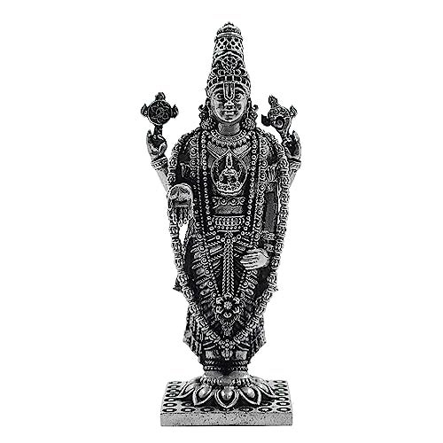 MAA SILVER Pure Silver Tirupati Balaji Semi-Solid Idol | Shri Venkateswara Swamy Murti with Antique Oxidized Finish Perfect for Pooja/Puja & Gifting Use (925 Purity)(50 Grams Silver) - Image 1
