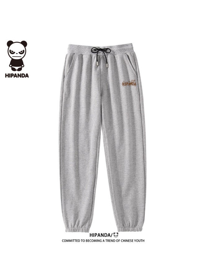 Hipanda o Panda Casual Pants For Men, Summer Trendy Sports Loose-fit Tapered Trousers, Versatile Gray, XL - Image 3