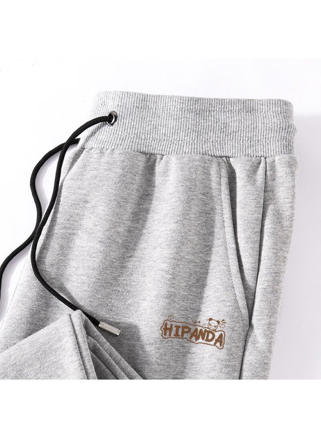 Hipanda o Panda Casual Pants For Men, Summer Trendy Sports Loose-fit Tapered Trousers, Versatile Gray, XL - Image 4