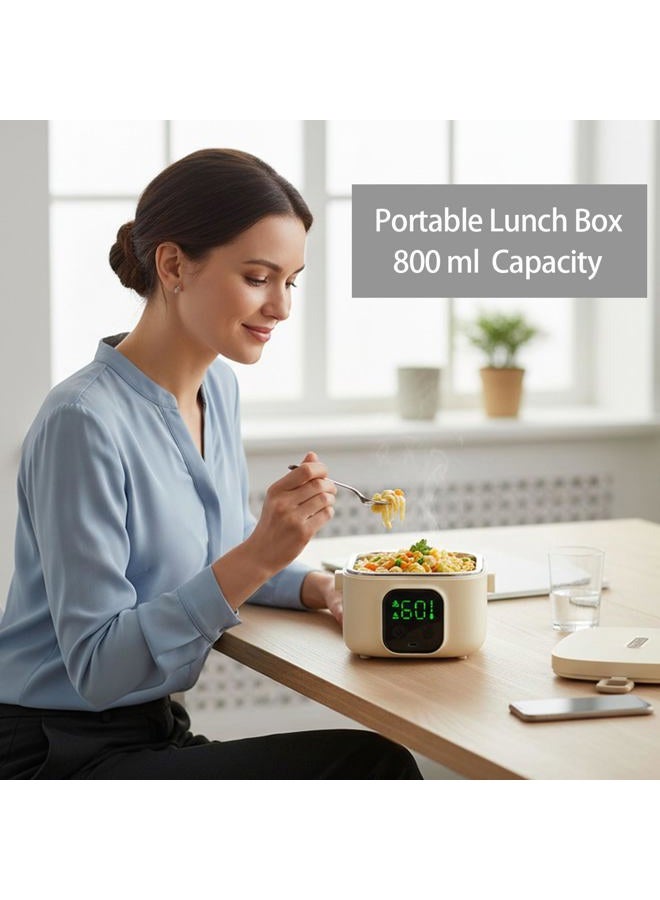 BOKASM Portable Rechargeable Electric Lunch Box with Digital Screen, Food Heating Container - Image 2