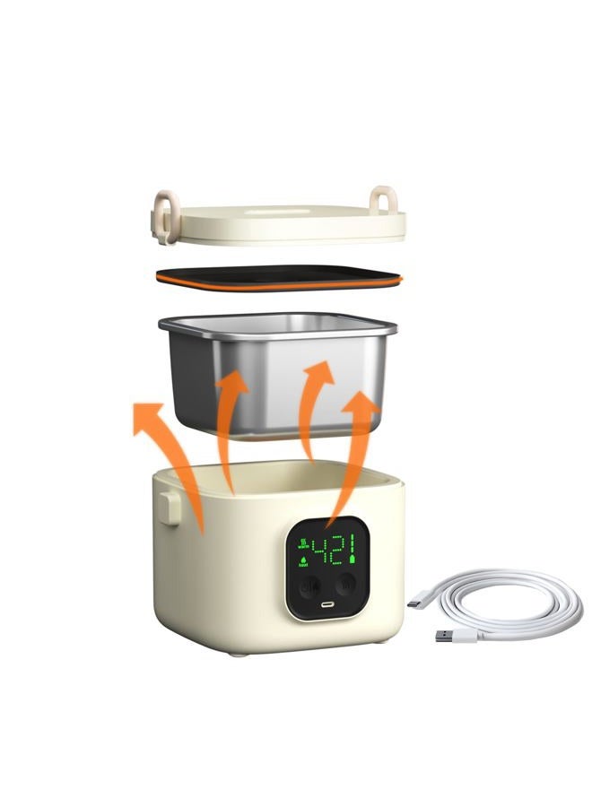 BOKASM Portable Rechargeable Electric Lunch Box with Digital Screen, Food Heating Container - Image 1