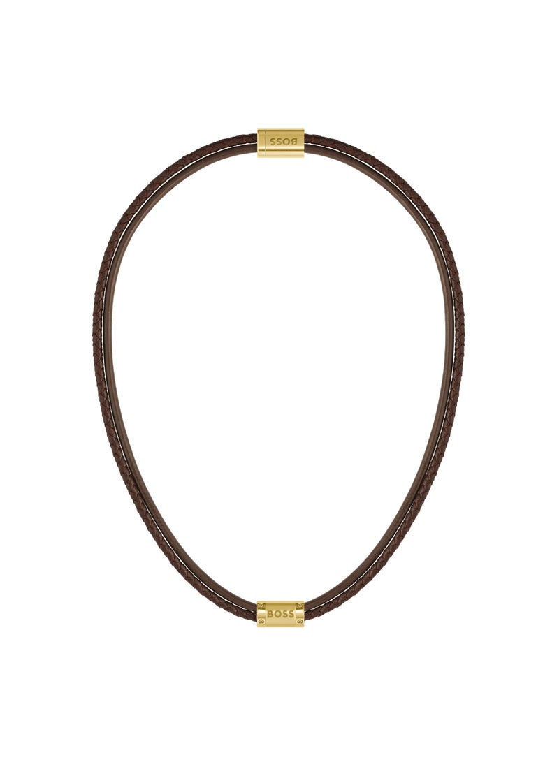 HUGO BOSS HUGO BOSS JEWELRY GALEN MENS LEATHER NECKLACE - 1580421  - Image 1