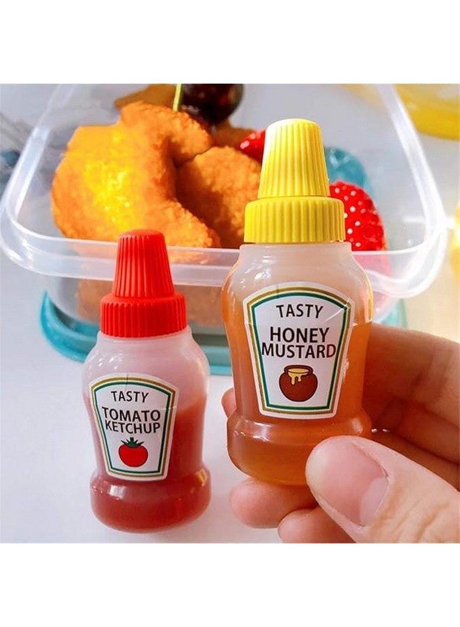 Prostuff.in® 2pcs 25ml Mini Condiment Squeeze Bottles Dispensers With Screw Cap For Ketchup/Honey/Salad/Soy Sauce Portable Storage Containers Jars Office School Multicolor - Image 4