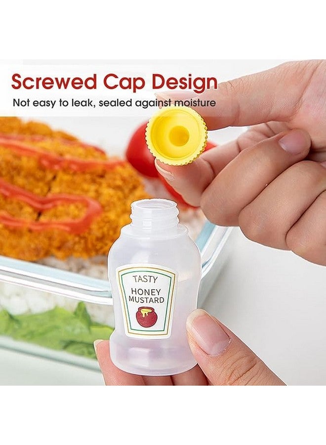 Prostuff.in® 2pcs 25ml Mini Condiment Squeeze Bottles Dispensers With Screw Cap For Ketchup/Honey/Salad/Soy Sauce Portable Storage Containers Jars Office School Multicolor - Image 5