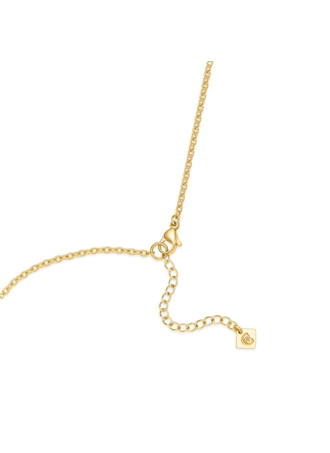 CERRUTI 1881 Greta Necklace with Clover-Shaped Pendant, Silver and Gold-Plated Elements, Signature 'CRR' Drop Pendant
