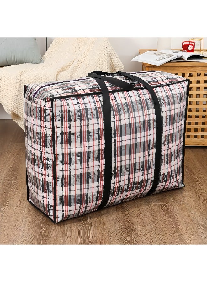 [2 Pack] Extra Large Laundry Bag with Zipper and Handle | Reusable Clothes Storage Bag, Moving Bag, Grocery Bag | Reusable Shopping Bag | Duffel Bag Dust-Proof Woven Bag - Image 2