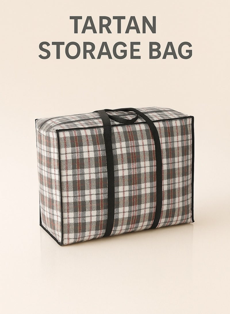 [2 Pack] Extra Large Laundry Bag with Zipper and Handle | Reusable Clothes Storage Bag, Moving Bag, Grocery Bag | Reusable Shopping Bag | Duffel Bag Dust-Proof Woven Bag - Image 1