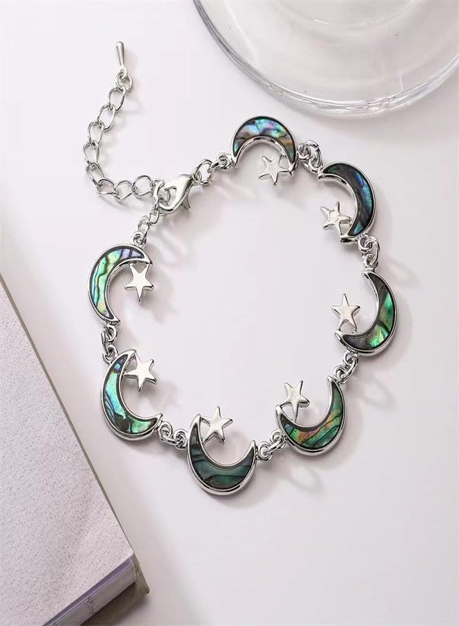 كون بيد سوار كونبيد بتصميم القمر والنجوم مع صدفة للنساء، قابل للتعديل - Image 2