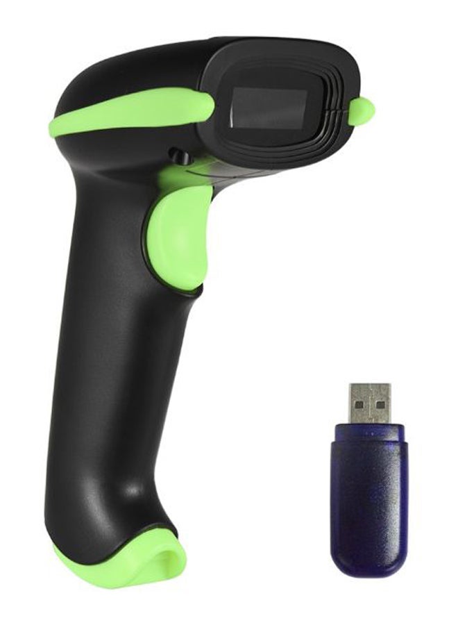NIBEMINENT 3-In-1 Wireless Rechargeable Barcode Scanner Black/Green 