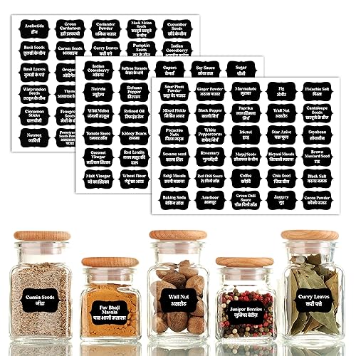 WONDER HUB Spice Jar Labels Preprinted Waterproof Sticker Self-Adhesive Vinyl Stickers Easy to Identify Spices - Pack of 150 Spice Labels - Image 1