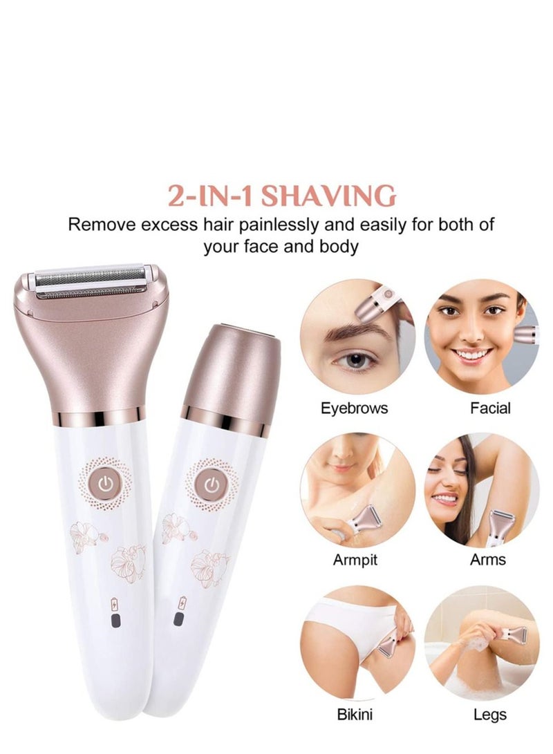 ماكينة حلاقة كهربائية للنساء ، ماكينة حلاقة سيدة رطبة وجافة غير مؤلمة 2 في 1 للنساء ، محمولة لإزالة شعر الجسم من البيكيني المقاوم للماء - Image 3