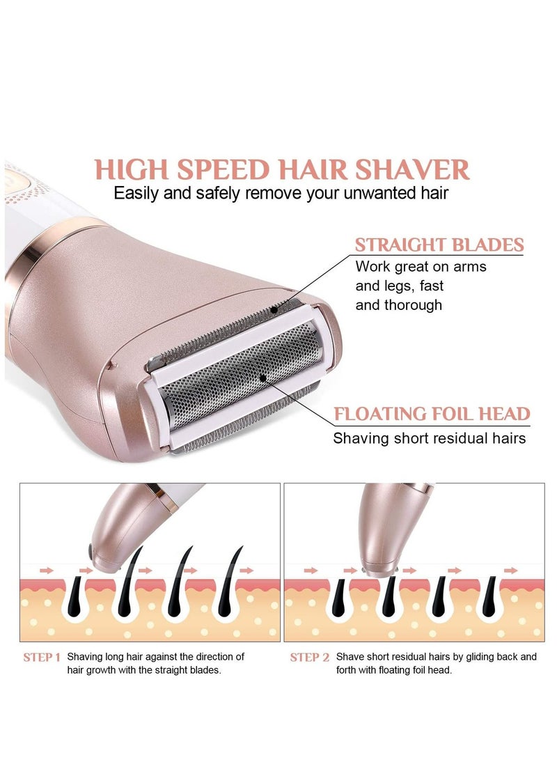 ماكينة حلاقة كهربائية للنساء ، ماكينة حلاقة سيدة رطبة وجافة غير مؤلمة 2 في 1 للنساء ، محمولة لإزالة شعر الجسم من البيكيني المقاوم للماء - Image 2