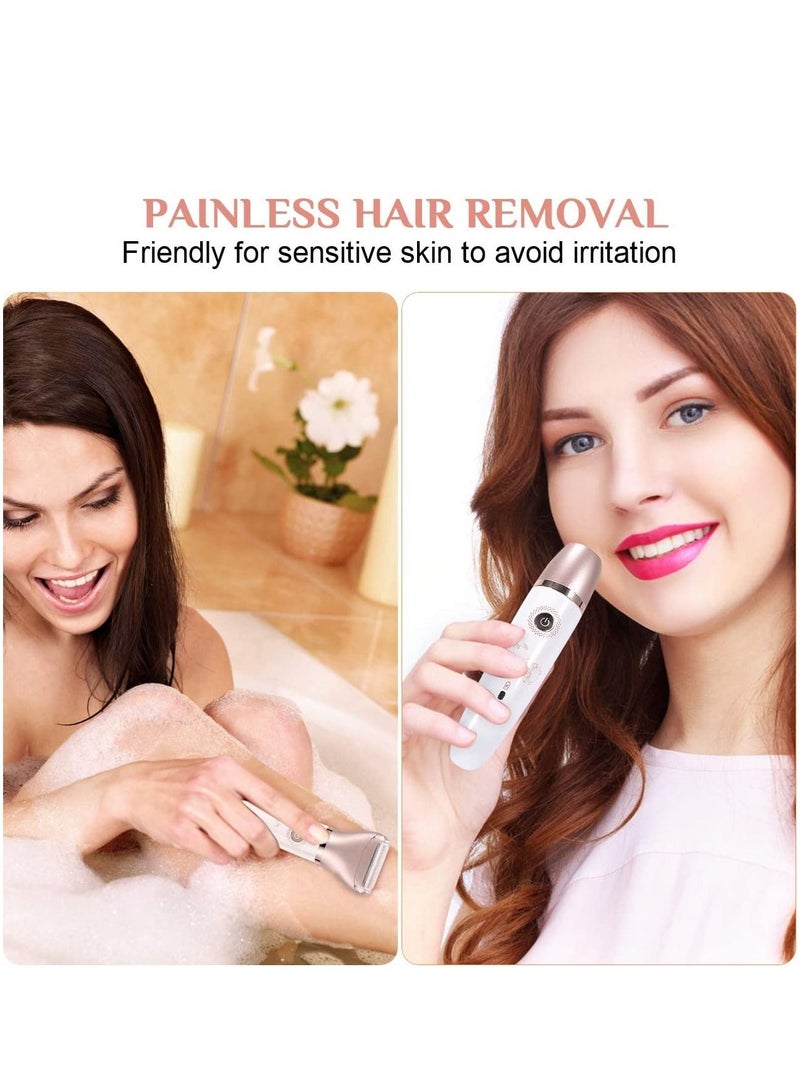 ماكينة حلاقة كهربائية للنساء ، ماكينة حلاقة سيدة رطبة وجافة غير مؤلمة 2 في 1 للنساء ، محمولة لإزالة شعر الجسم من البيكيني المقاوم للماء - Image 4
