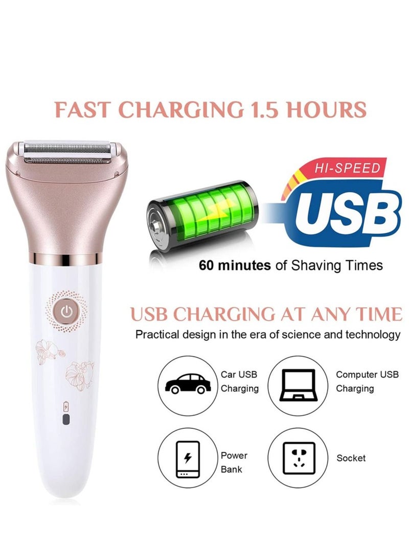 ماكينة حلاقة كهربائية للنساء ، ماكينة حلاقة سيدة رطبة وجافة غير مؤلمة 2 في 1 للنساء ، محمولة لإزالة شعر الجسم من البيكيني المقاوم للماء - Image 5