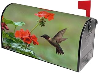 Mount Hour Mount Hour Hummingbirds Birds Spring Summer Red Flowers Blossom Mailbox Covers Magnetic Floral Post Box Cover Wraps  - Image 1