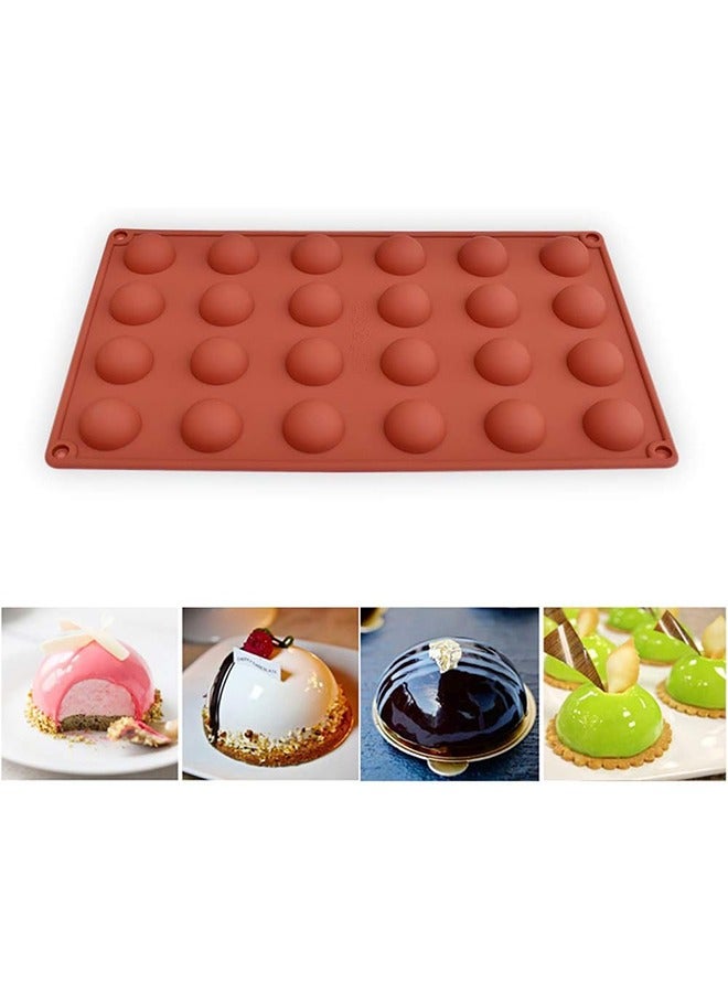 Mini 24-Cavity Semi Sphere Silicone Mold, 2 Packs Baking Mold for Making Chocolate, Cake, Jelly - Image 2