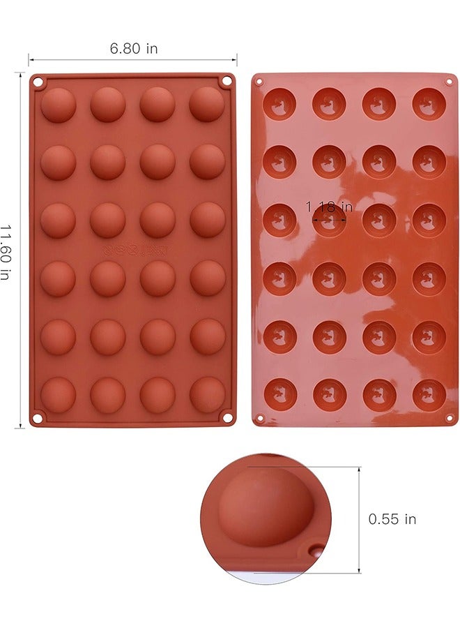 Mini 24-Cavity Semi Sphere Silicone Mold, 2 Packs Baking Mold for Making Chocolate, Cake, Jelly - Image 5