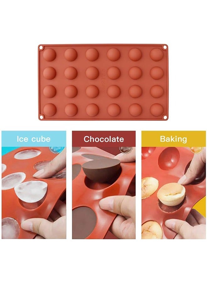 Mini 24-Cavity Semi Sphere Silicone Mold, 2 Packs Baking Mold for Making Chocolate, Cake, Jelly - Image 3