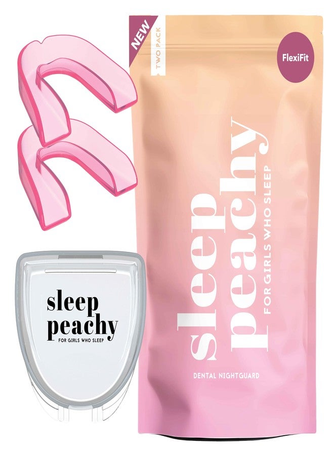 Sleep Peachy FlexiFit Night Guard for Women - Pack of 2 Mouth Guards for Teeth Grinding, Clenching and Bruxism (Pink - Image 1