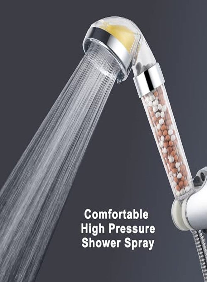 IHAO Vitamin C Filter High Pressure Handheld Shower Head with Bracket and Metal Hose Purifying Hard Water Softener Chlorine Flouride Filter Aroma Showerhead Fresh Dry Skin & Hair Loss - Image 5