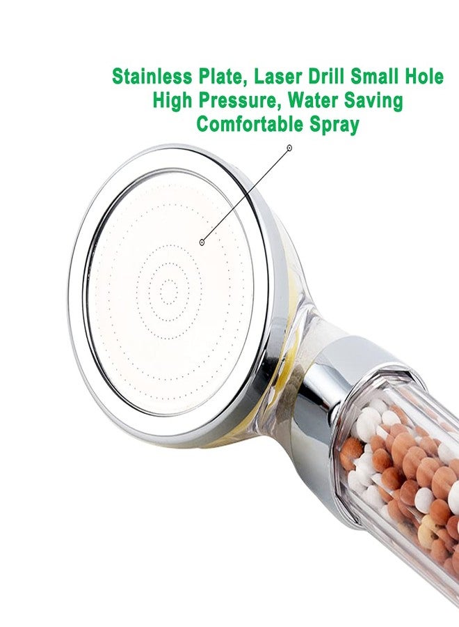 IHAO Vitamin C Filter High Pressure Handheld Shower Head with Bracket and Metal Hose Purifying Hard Water Softener Chlorine Flouride Filter Aroma Showerhead Fresh Dry Skin & Hair Loss - Image 4