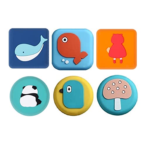 TOMATUS® 6 Pcs Self Adhesive Bumper Guard Stopper Rubber Anti Collision Stop Stick, Cartoon Silicone Door Handle Crash Pad Wall Protectors - Image 1
