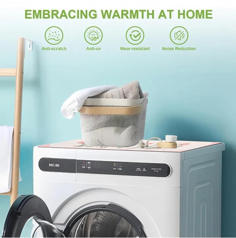 Home-Cloud Non-Slip Washing Machine Mat – Durable Waterproof Protective Cover for Washer & Dryer, Dust-Resistant Mat Ideal for Laundry Room & Kitchen Appliances | 60x60 cm (Pink) - Image 3