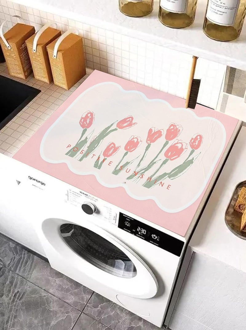 Home-Cloud Non-Slip Washing Machine Mat – Durable Waterproof Protective Cover for Washer & Dryer, Dust-Resistant Mat Ideal for Laundry Room & Kitchen Appliances | 60x60 cm (Pink) - Image 5