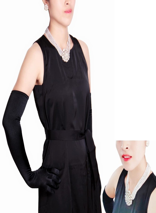 ROFIFY Women Faux Pearl Necklace Earring Set Audrey Hepburn Style Costume Accessory Inspired by Breakfast at Tiffanys LFFJ036 ZHEN - Image 3