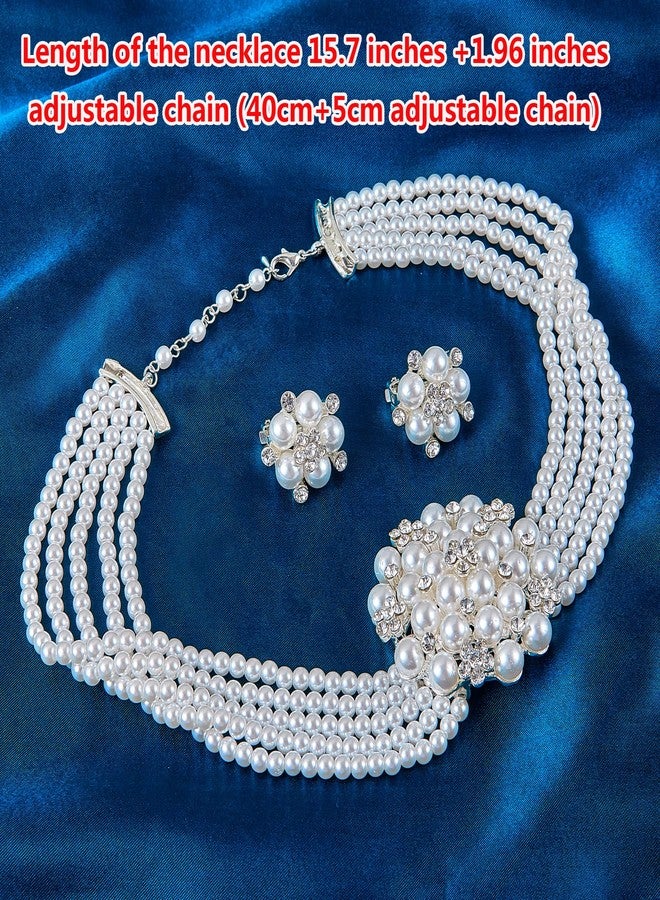 ROFIFY Women Faux Pearl Necklace Earring Set Audrey Hepburn Style Costume Accessory Inspired by Breakfast at Tiffanys LFFJ036 ZHEN - Image 2