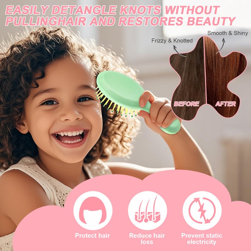HOFASON 3 Pcs Mini Wet Hair Brush for Women Girls Toddler, Stocking Stuffers for Women Teens Girls, Bridesmaid Proposal Gifts, Spa Party Supplies, Summer Stuff, Detangling Hair Brush for Travel - Image 4