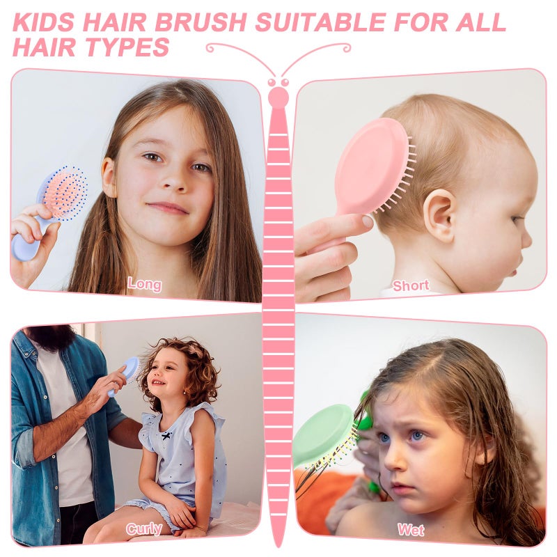 HOFASON 3 Pcs Mini Wet Hair Brush for Women Girls Toddler, Stocking Stuffers for Women Teens Girls, Bridesmaid Proposal Gifts, Spa Party Supplies, Summer Stuff, Detangling Hair Brush for Travel - Image 5