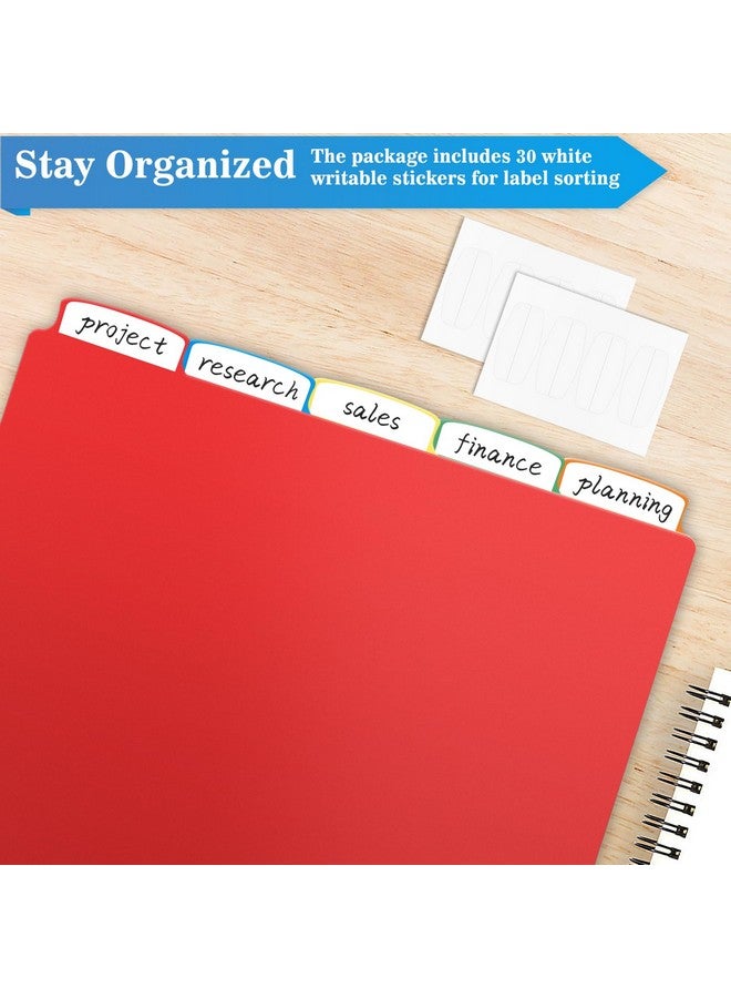 V-Opitos 5Tab Index Dividers With 3 Holes Punched Set Of 3 Plastic Multicolor Dividers For 3 Ring Binders 15 Pcs Dividers For School & Office Supplies - Image 3