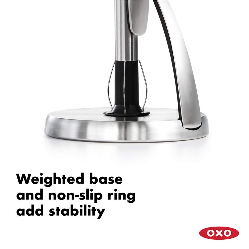 OXO OXO Good Grips SimplyTear Paper Towel Holder - Stainless Steel (Silver & Black)  - Image 5