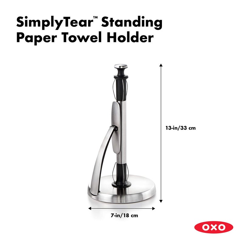 OXO OXO Good Grips SimplyTear Paper Towel Holder - Stainless Steel (Silver & Black)  - Image 2