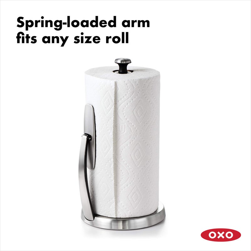 OXO OXO Good Grips SimplyTear Paper Towel Holder - Stainless Steel (Silver & Black)  - Image 3