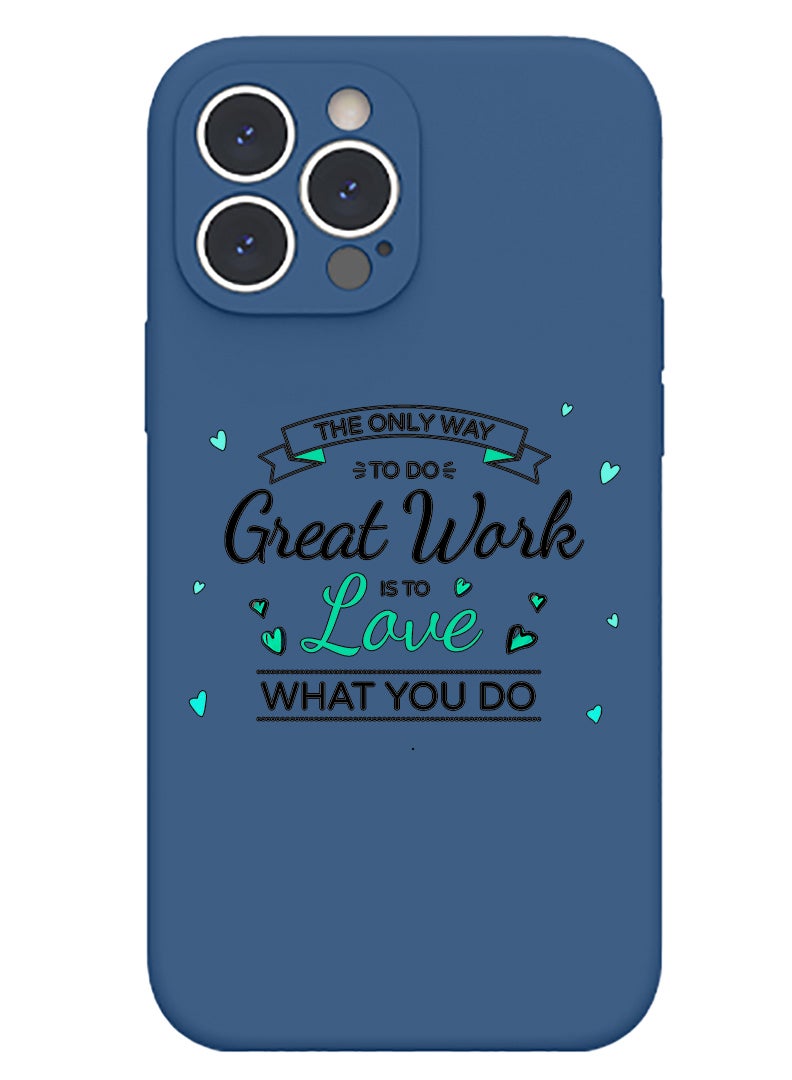 Theodor Protective Slim Fit Case Liquid Silicone Cover with Full Body Protection Anti-Scratch Shockproof Case For iPhone 13 Pro Blue  - Lovers club Black copy - Image 1