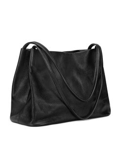 Kattee Soft Genuine Leather Tote Bags For Women Casual Shoulder Hobo Purses And Handbags With Top Magnetic Snap Closure (Black)  - Image 1
