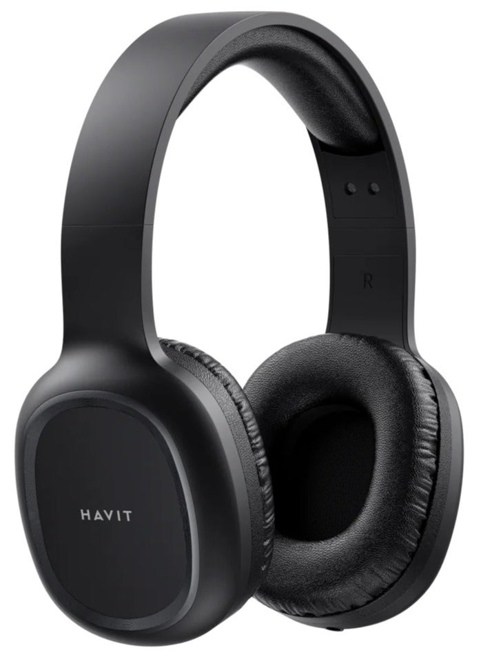 havit Wireless PRO Headphones, Hi-Fi Sound with 40mm Drivers, Bluetooth 5.3, Foldable & Lightweight, 14H Battery Life, Fast Charging, Noise Isolation, Adjustable Headband, Micro SD/TF Slot, FM Radio, AUX Input, Hands-Free Calling, Multi-Device Pairing, iOS & Android Compatible (Black)  - Image 1