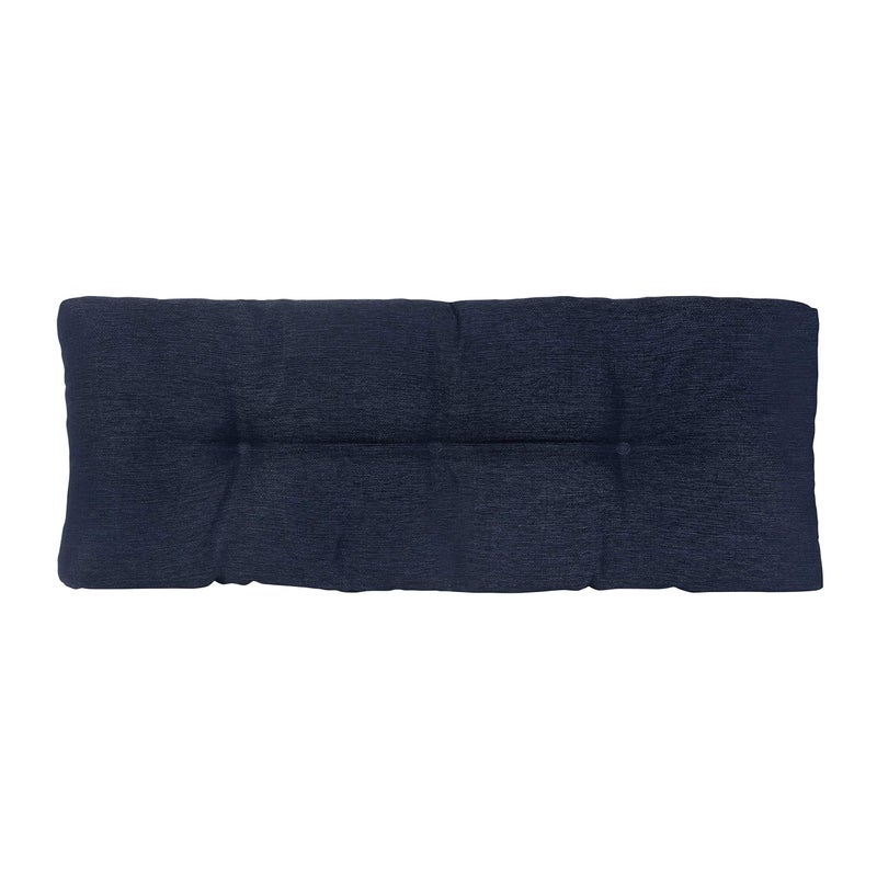 Klear Vu The Gripper Omega NonSlip Tufted Bench Cushion for Indoor Furniture Entryway Storage Bay Window Corner Nook or Piano Seat 35 Inches 03 Indigo