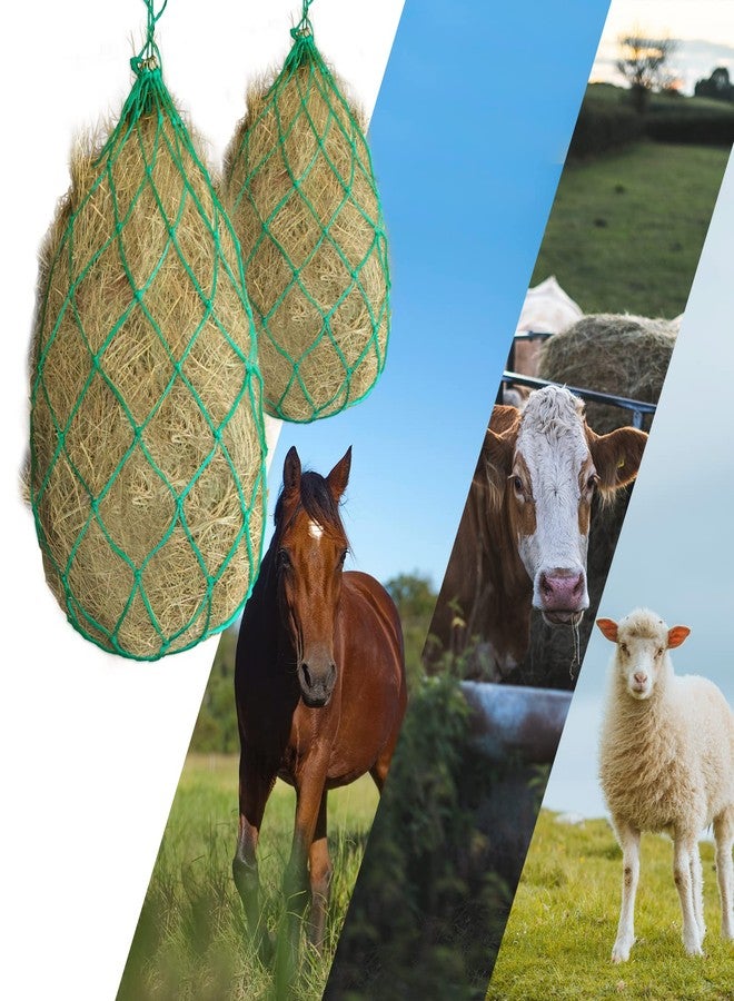 RideFound 2PCS Durable Slow Feed Hay Net for Horses 40” Length with Strong 4x4” Holes Nylon Rope Hanging Suitable for Trailer and Stall, Slow Feeding Reduce Waste - Image 5