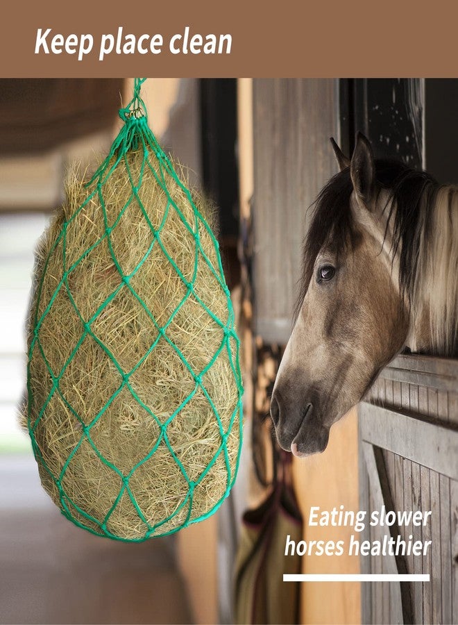 RideFound 2PCS Durable Slow Feed Hay Net for Horses 40” Length with Strong 4x4” Holes Nylon Rope Hanging Suitable for Trailer and Stall, Slow Feeding Reduce Waste - Image 4