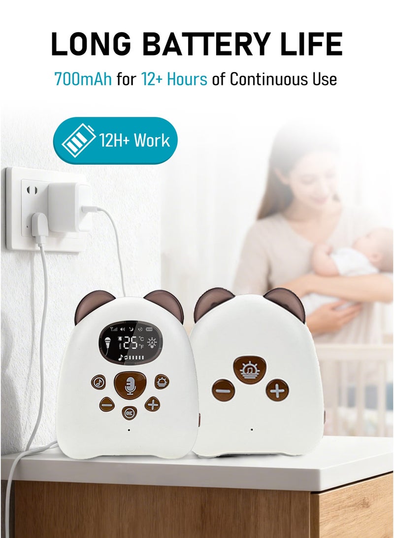 وين هولدر جهاز مراقبة صوت الطفل، جهاز مراقبة لطيف للأطفال بصوت رقمي ثنائي الاتجاه، جهاز مراقبة رعاية الطفل لاسلكي قابل لإعادة الشحن مع تهويدة، تقنية DECT الرقمية طويلة المدى، عمر بطارية يصل إلى 12 ساعة - Image 4