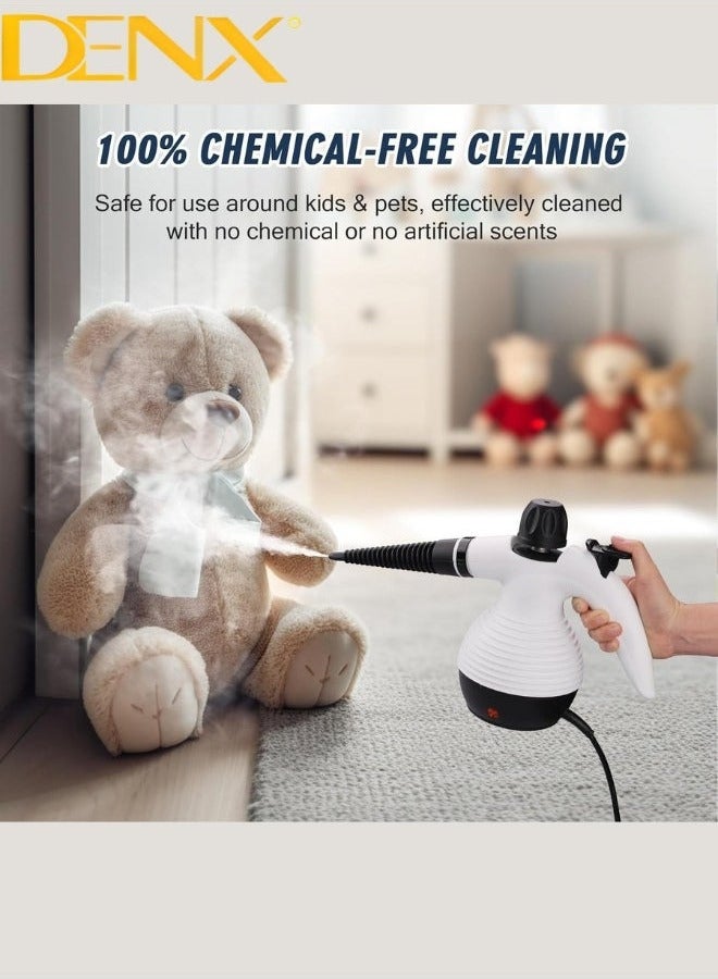 دينكس منظف ​​بخار عالي الضغط، منظف بخار صغير محمول للمطبخ المنزلي متعدد الوظائف ضغط درجة حرارة عالية مع 9 قطع ملحقات لأريكة المطبخ ونافذة السيارة | 1200 واط | 350 مل | DX2596 - Image 5