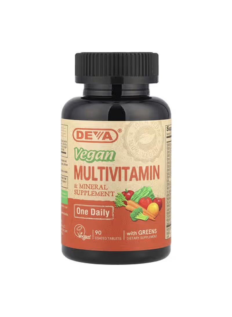 Deva Vegan Multivitamin & Mineral Supplement, One Daily, 90 Coated Tablets
